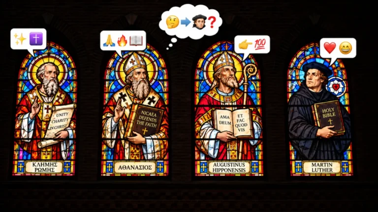 stained glass window theologians